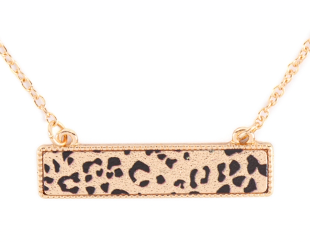 Bar Shaped Cheetah Necklace